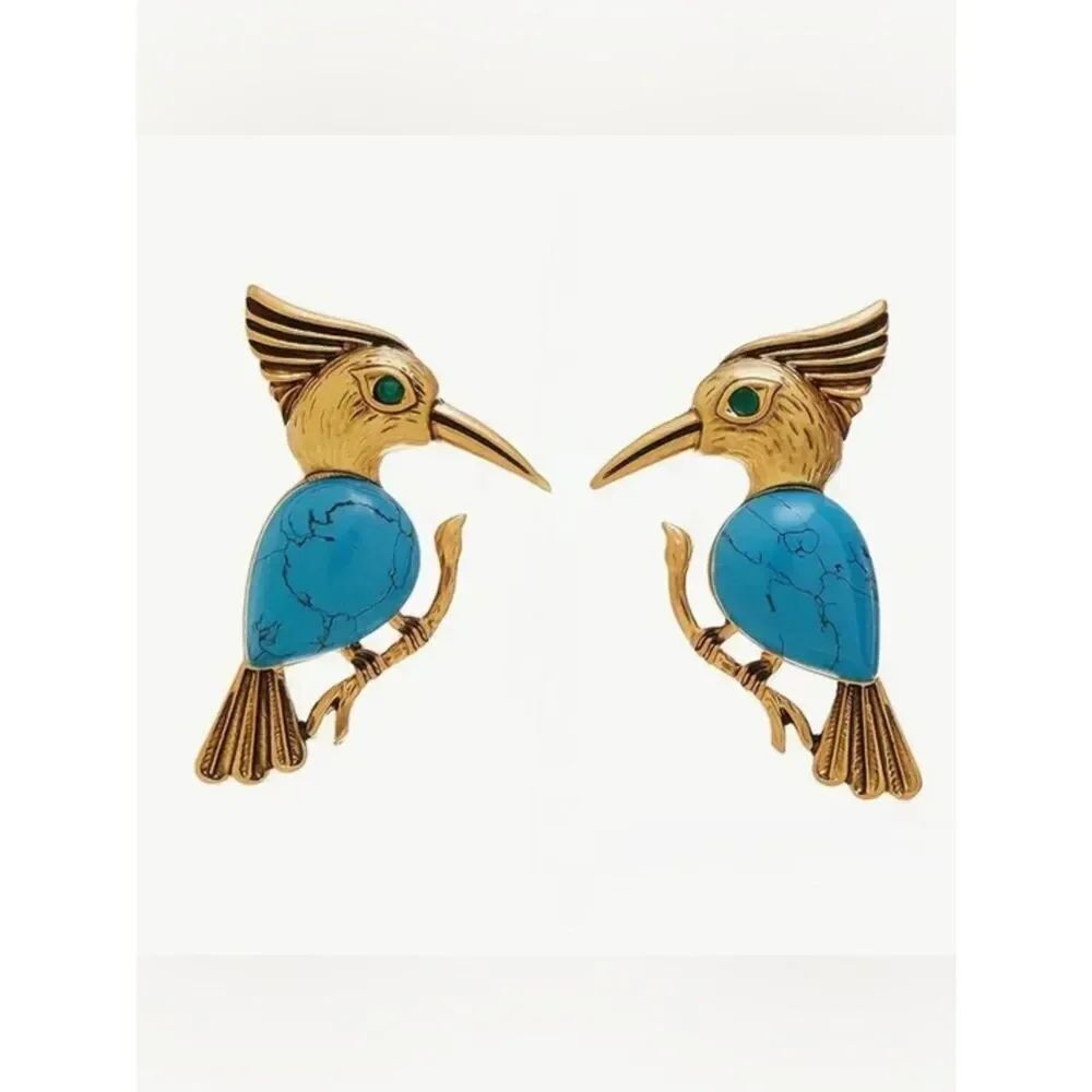 Boho bird earrings #2471